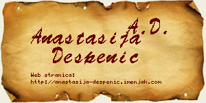 Anastasija Despenić vizit kartica